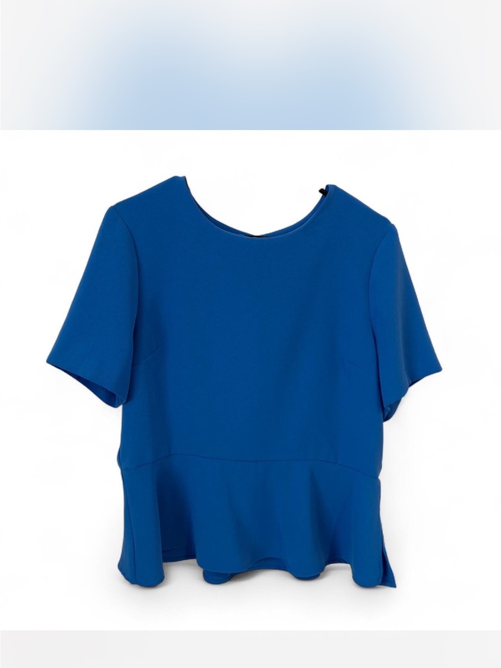 Banana Republic  Roya Blue blouse with peplum hem, Size Large